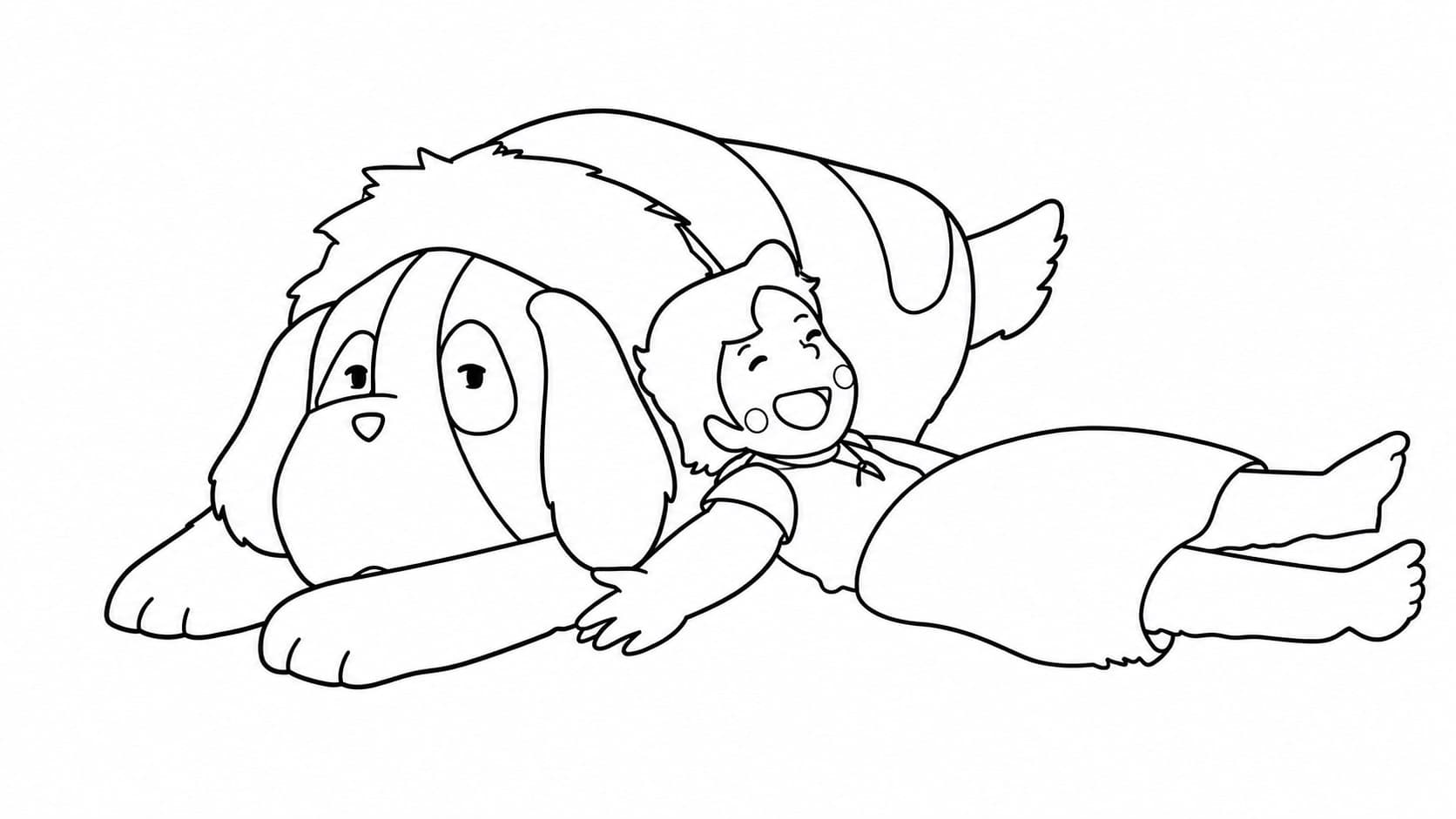 Heidi und Hund Ausmalbild