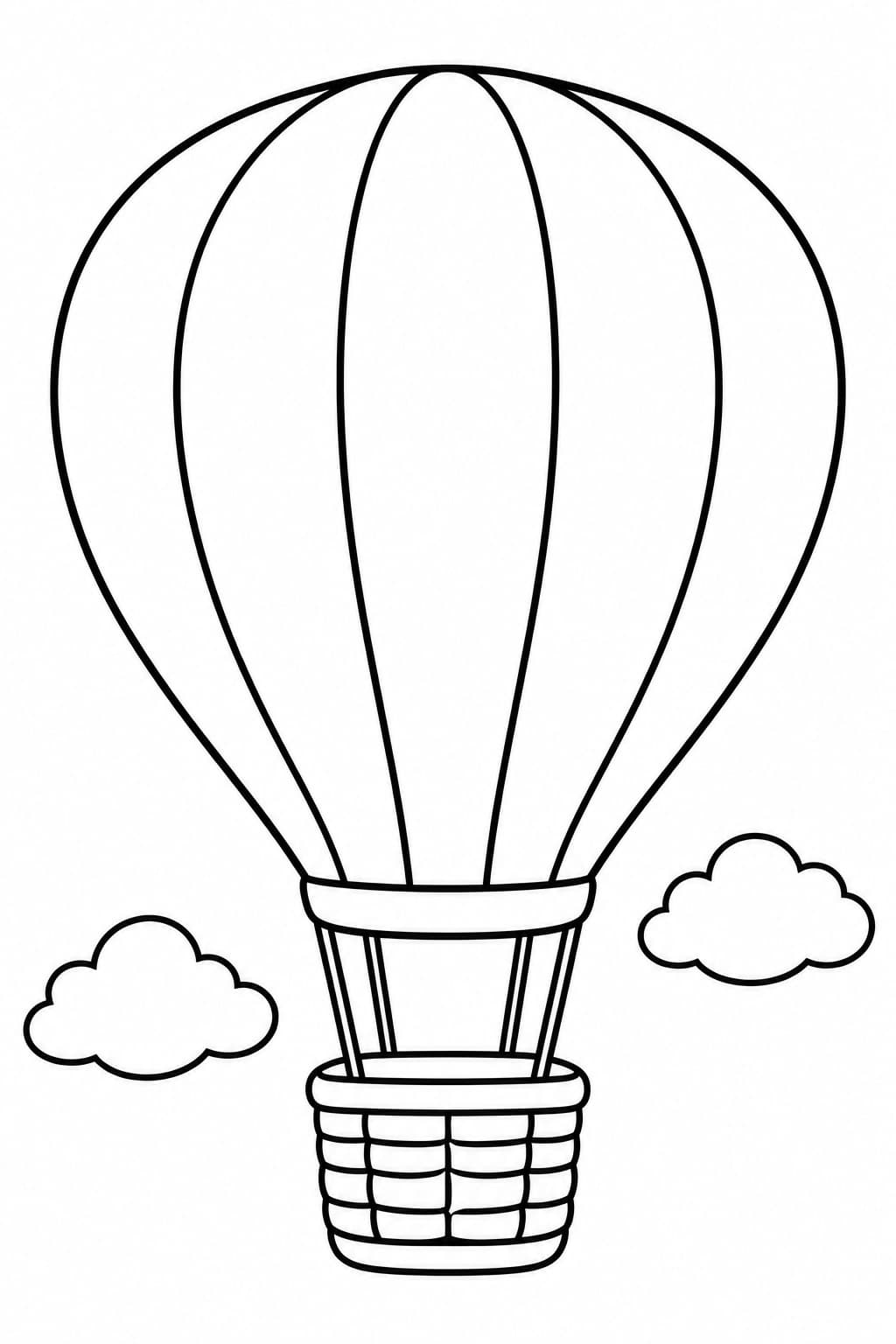 Heißluftballon Ausmalbild – Ausmalbild in Schwarz-Weiß