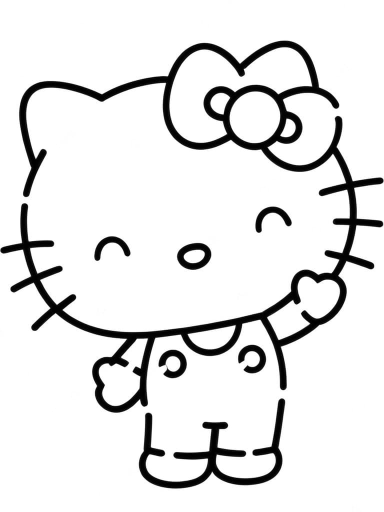 Hello Kitty glücklich Ausmalbild