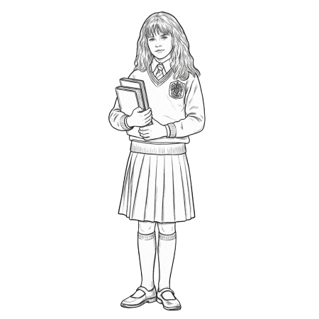 Hermine Granger in Schuluniform Ausmalbild