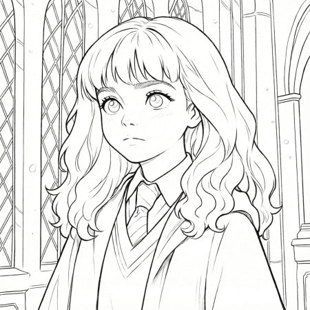 Junge Hermine Granger Ausmalbild