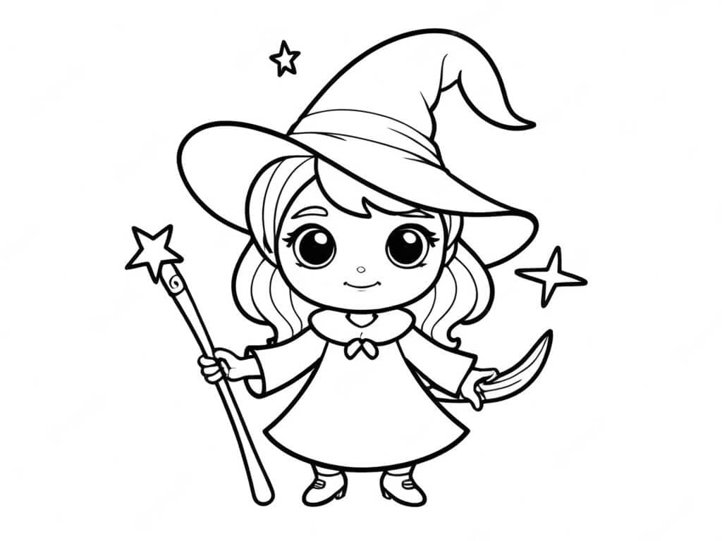 Kleine Hexe Ausmalbild