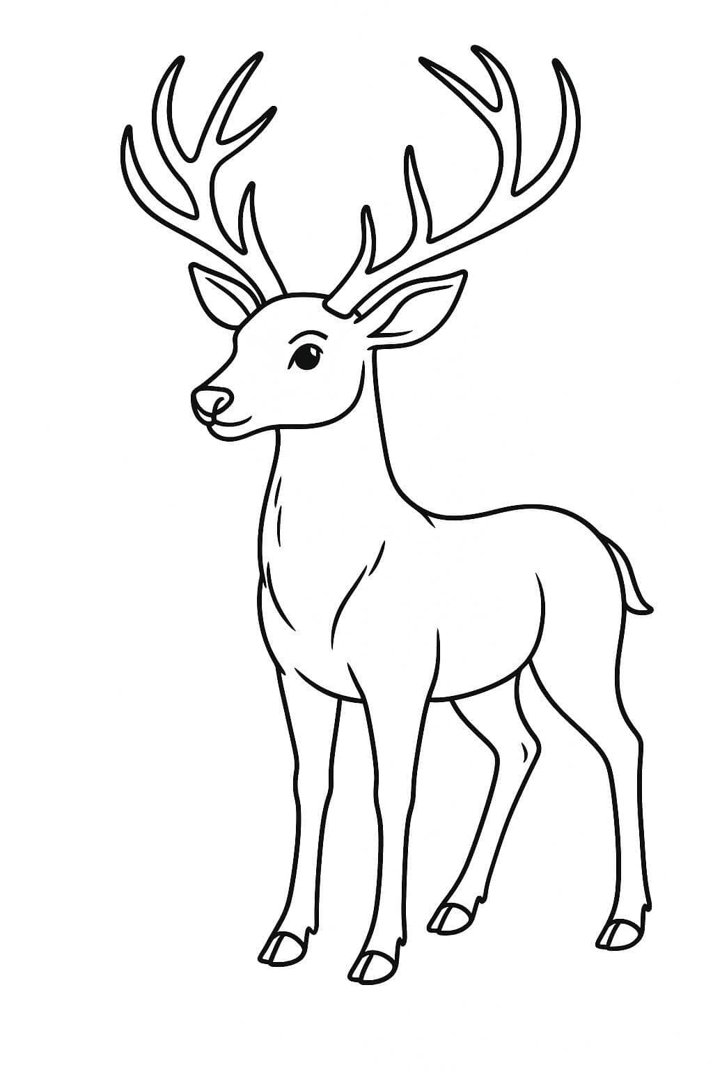 Hirsch mit großen Geweihen Ausmalbild