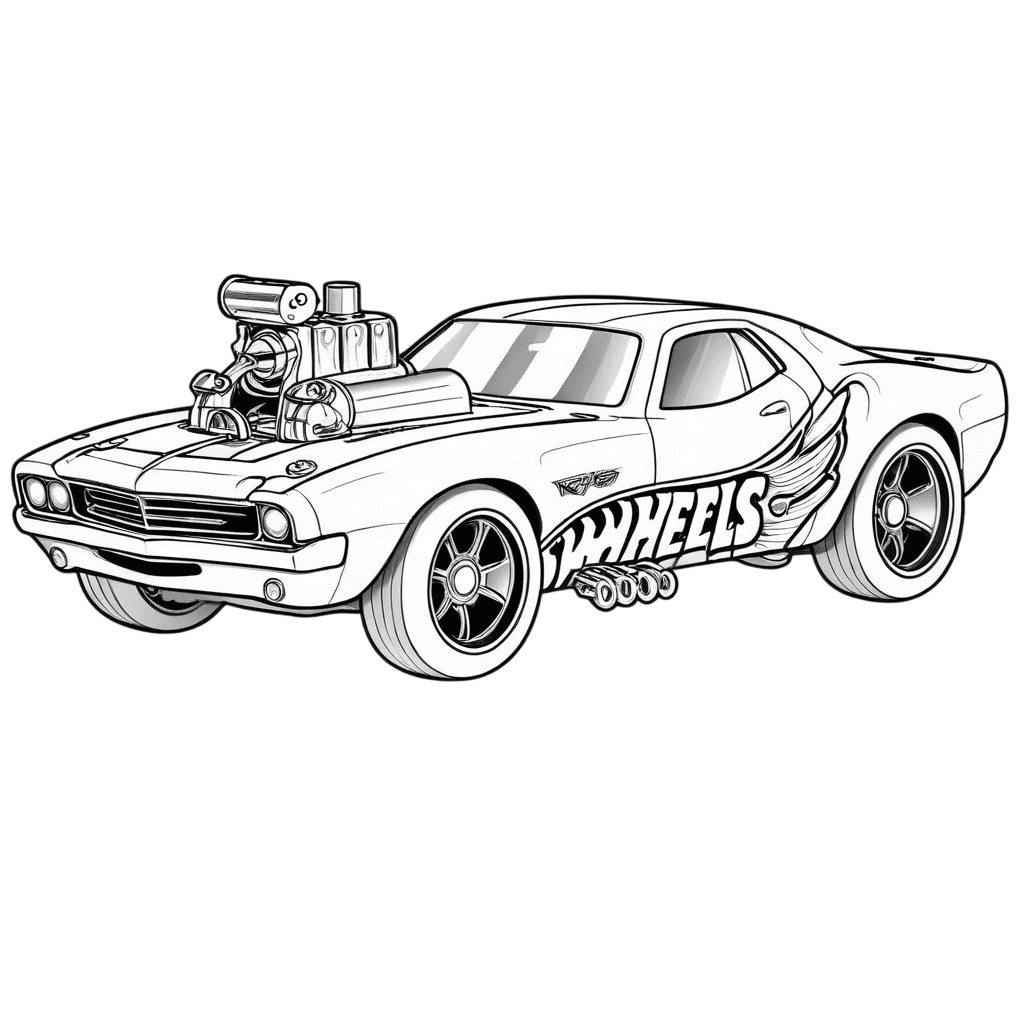 Hot Wheels Dodge Racer Ausmalbild