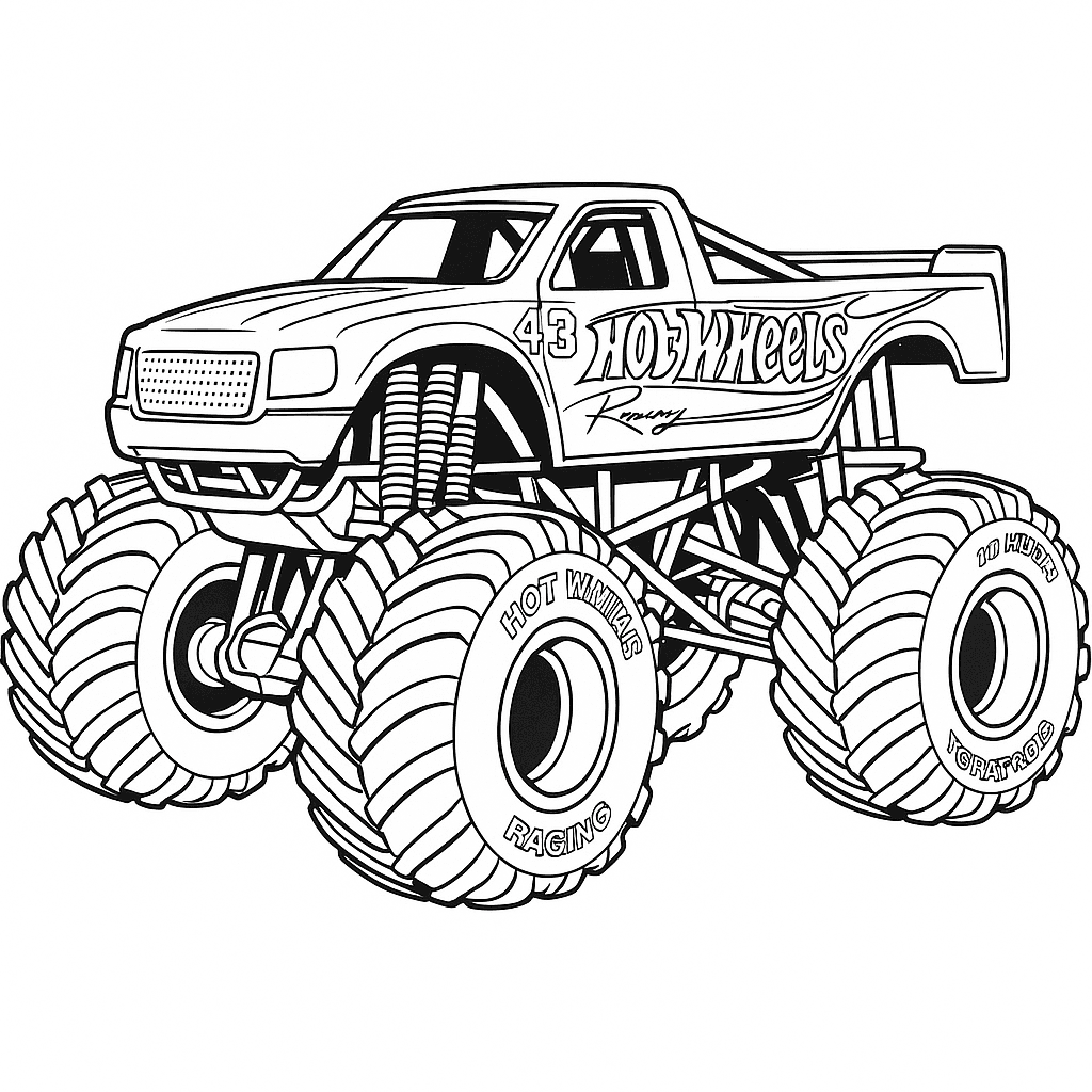 Hot Wheels Monstertruck Ausmalbild