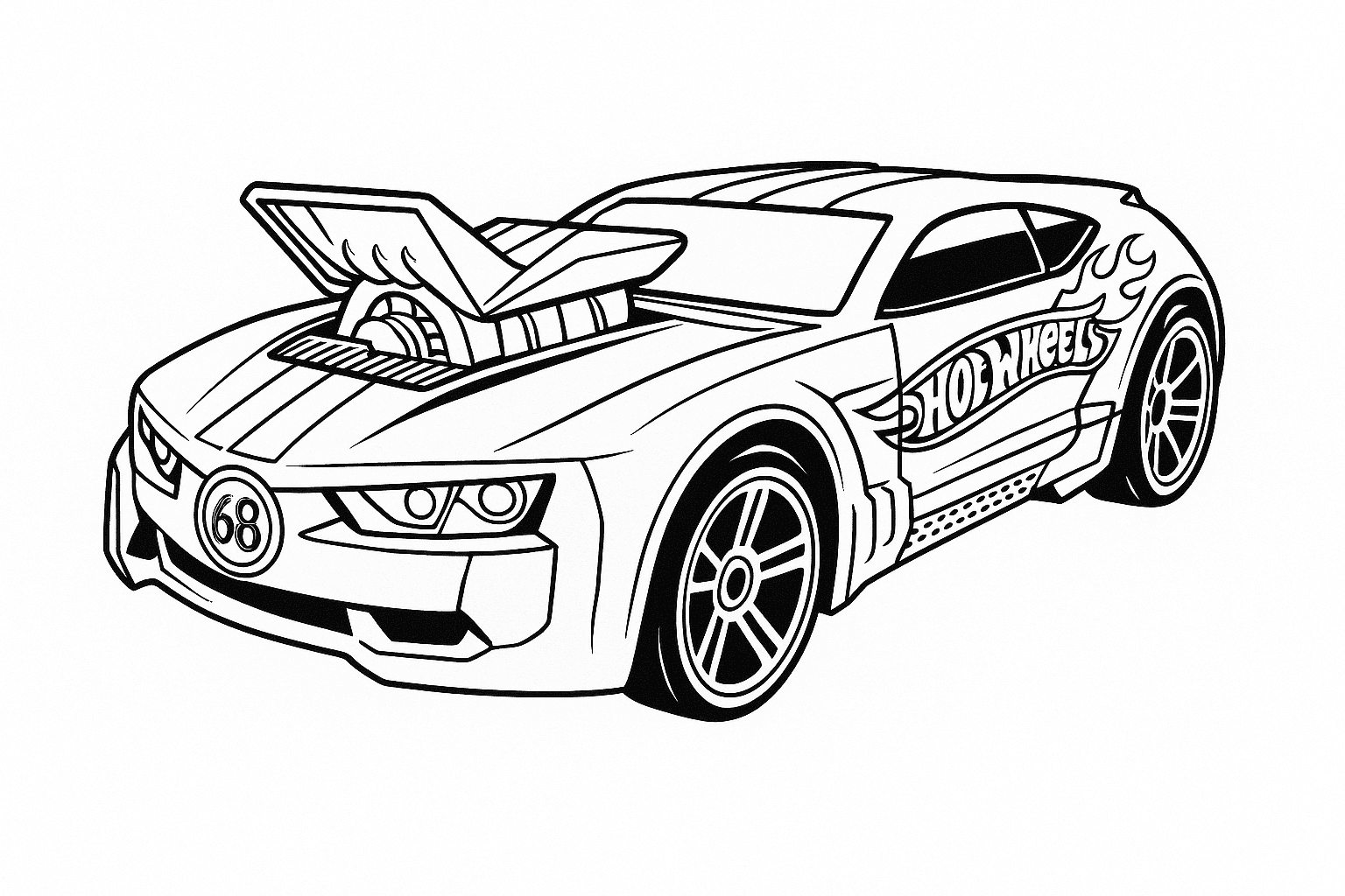 Radikaler Hot Wheels Racer Ausmalbild