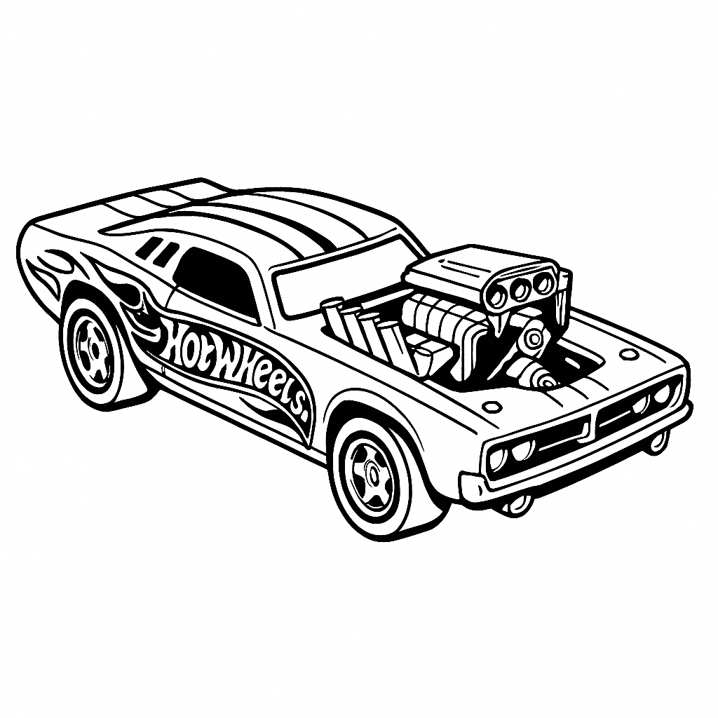 Hot Wheels Rodger Dodger Ausmalbild