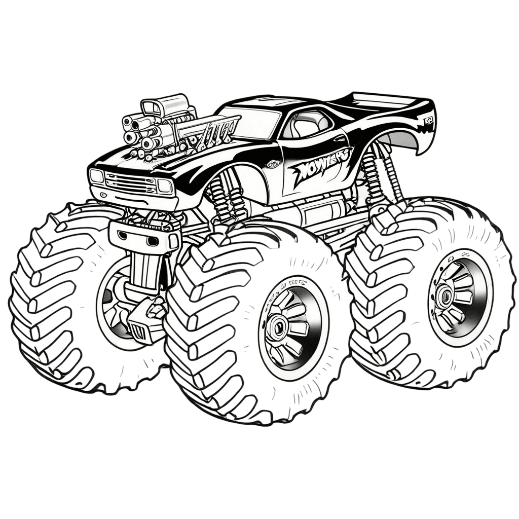 Hot Wheels Super Monstertruck Ausmalbild