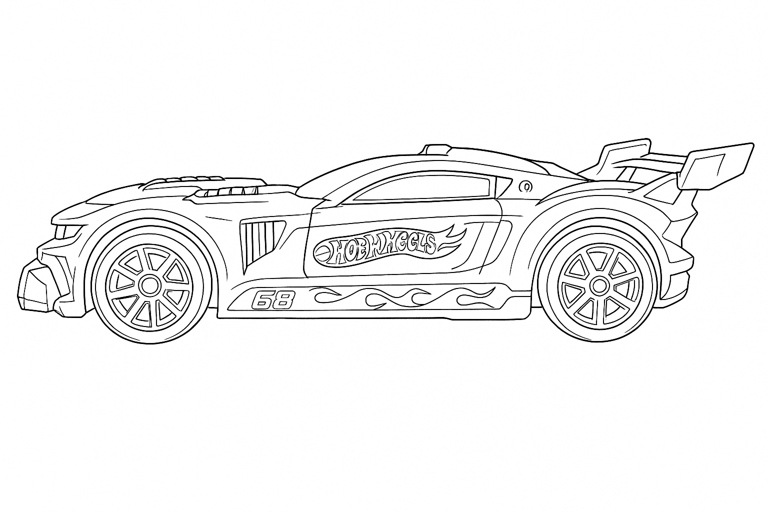 Hot Wheels Track Ripper Seitenansicht Ausmalbild