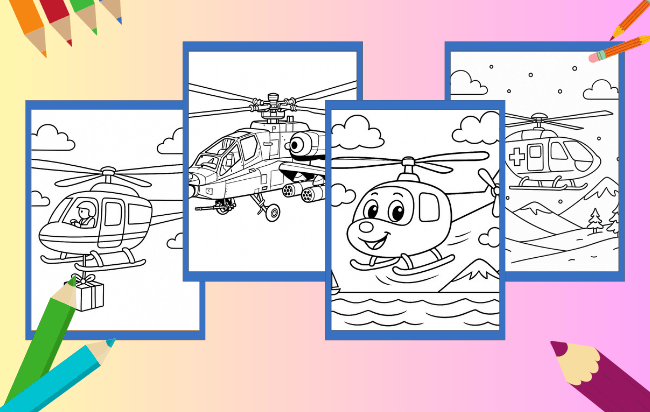 Hubschrauber Ausmalbilder