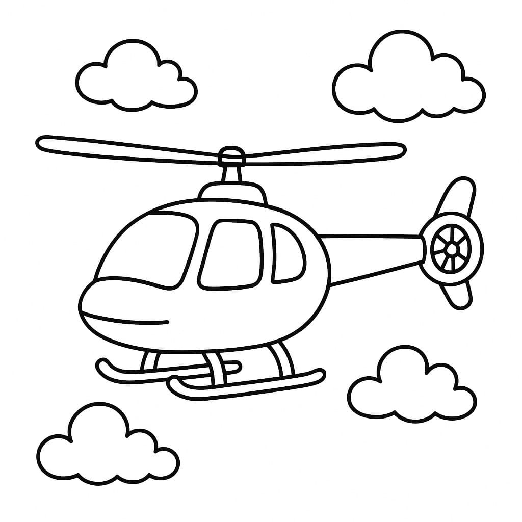 Klassischer Hubschrauber Ausmalbild