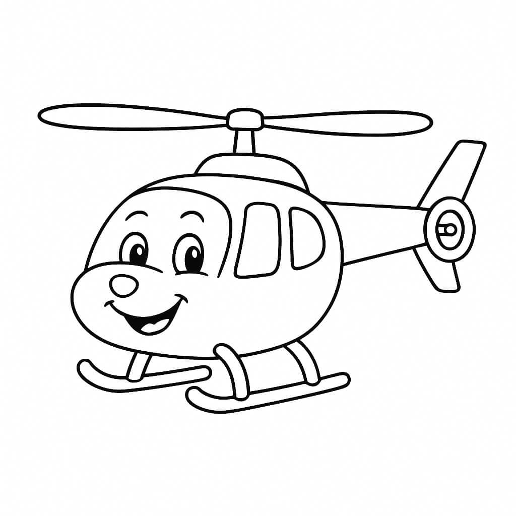 Lachender Hubschrauber Ausmalbild