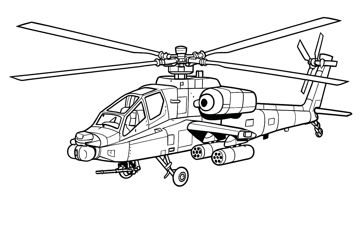 Militärhubschrauber Ausmalbild