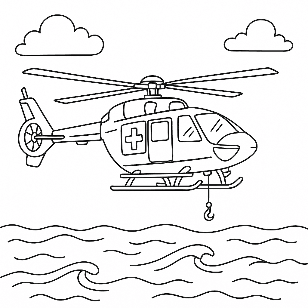 Rettungshubschrauber Ausmalbild