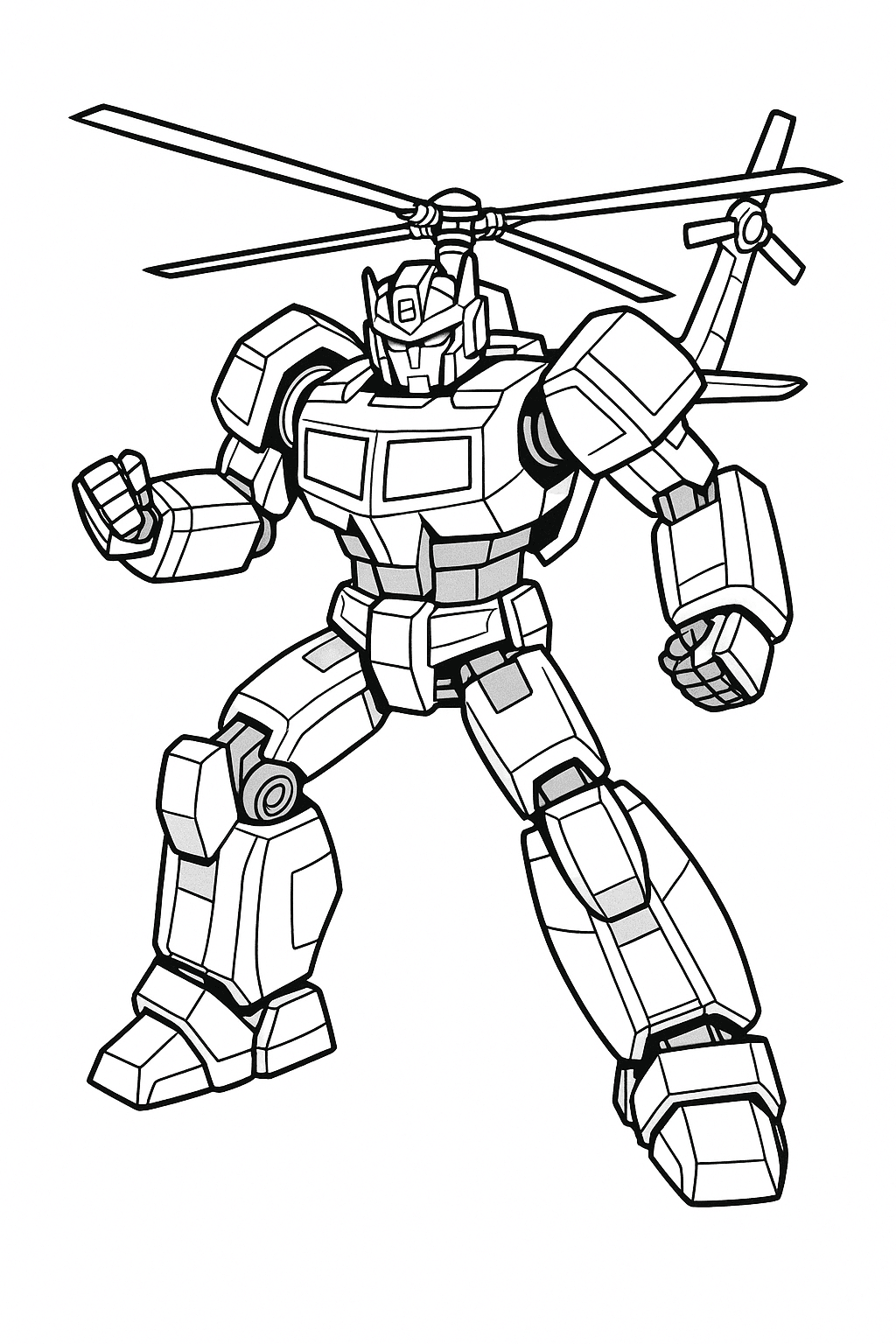 Roboter-Hubschrauber Ausmalbild