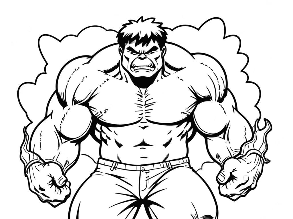 Hulk zum Ausdrucken und Ausmalen Ausmalbild