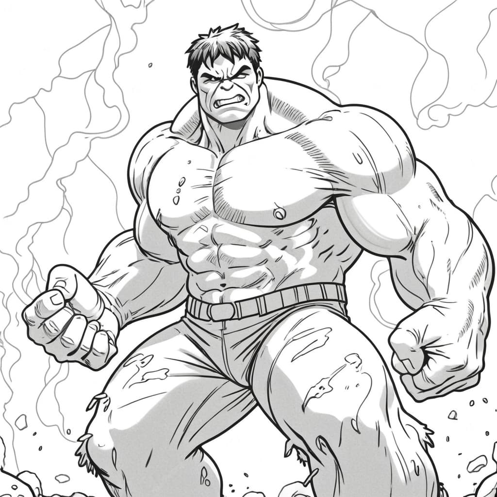 Hulk mit Blitzen und Donner Ausmalbild
