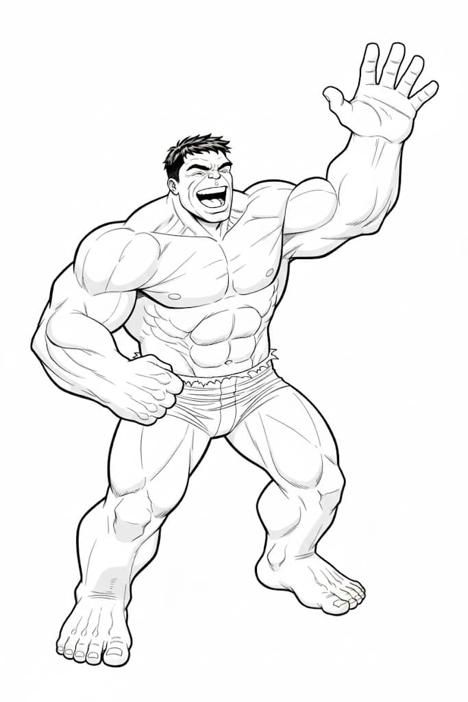 Hulk winkt Ausmalbild
