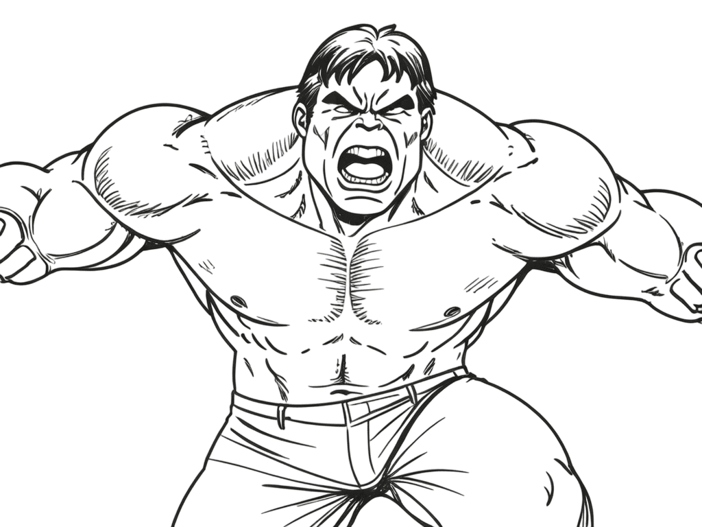 Hulk zum Ausdrucken Ausmalbild
