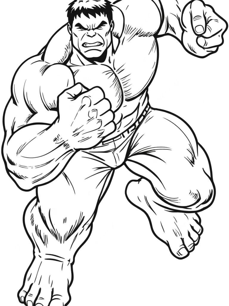 Klassischer Hulk Ausmalbild