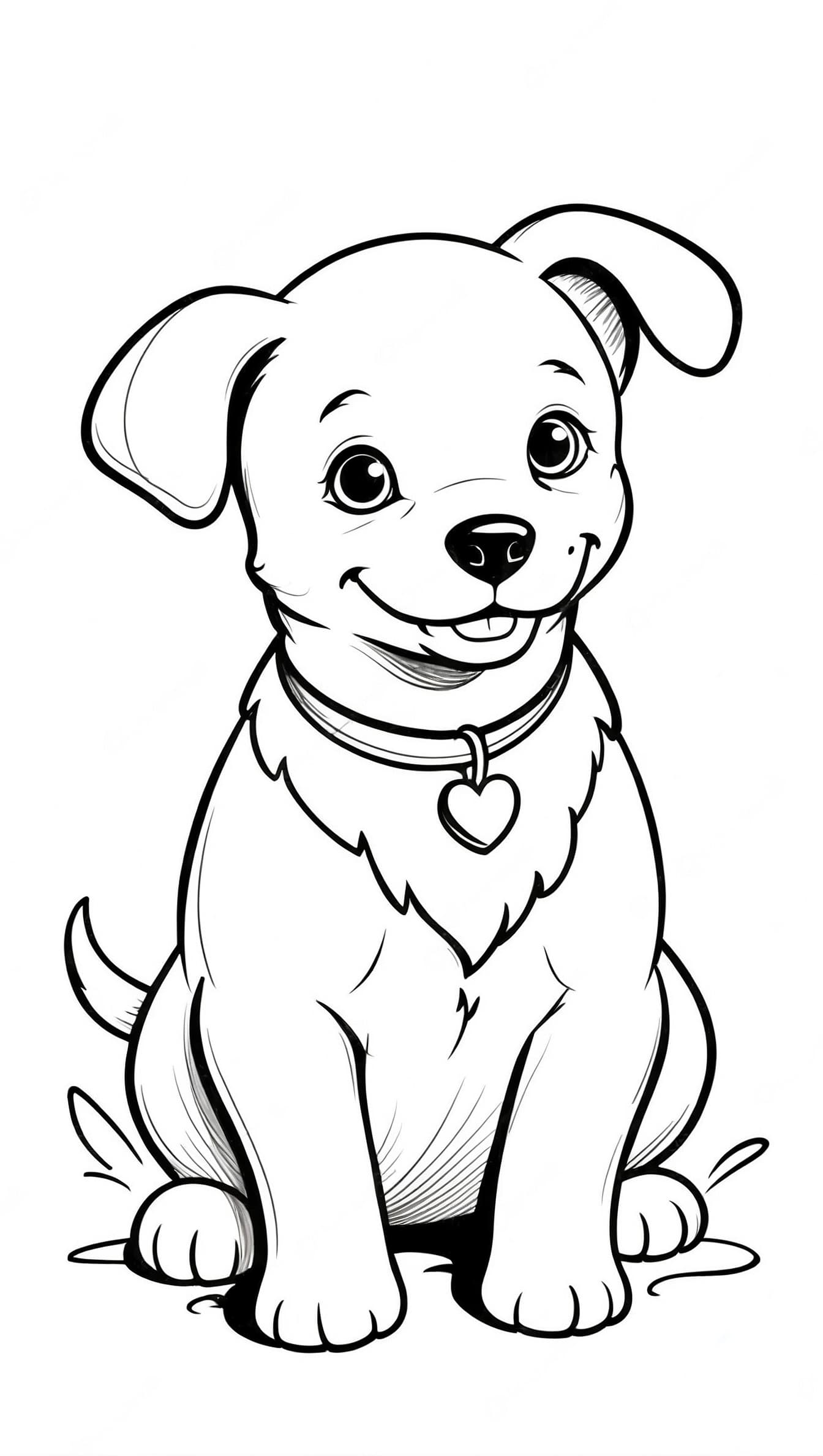 Hund auf dem Rasen Ausmalbild