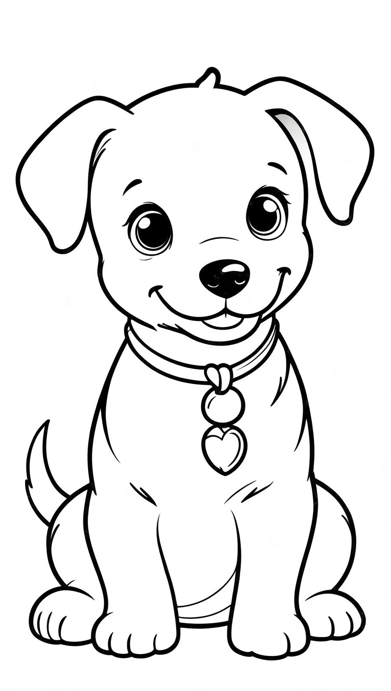 Hund mit Halsband Ausmalbild