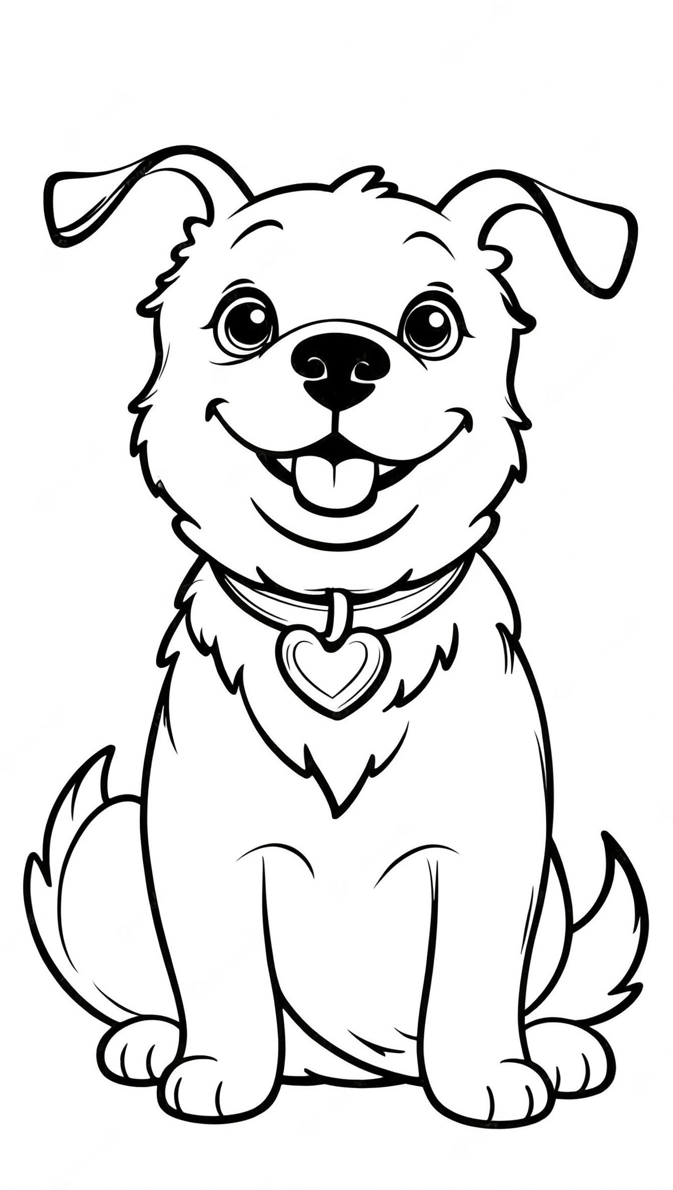 Pelziger Hund Ausmalbild