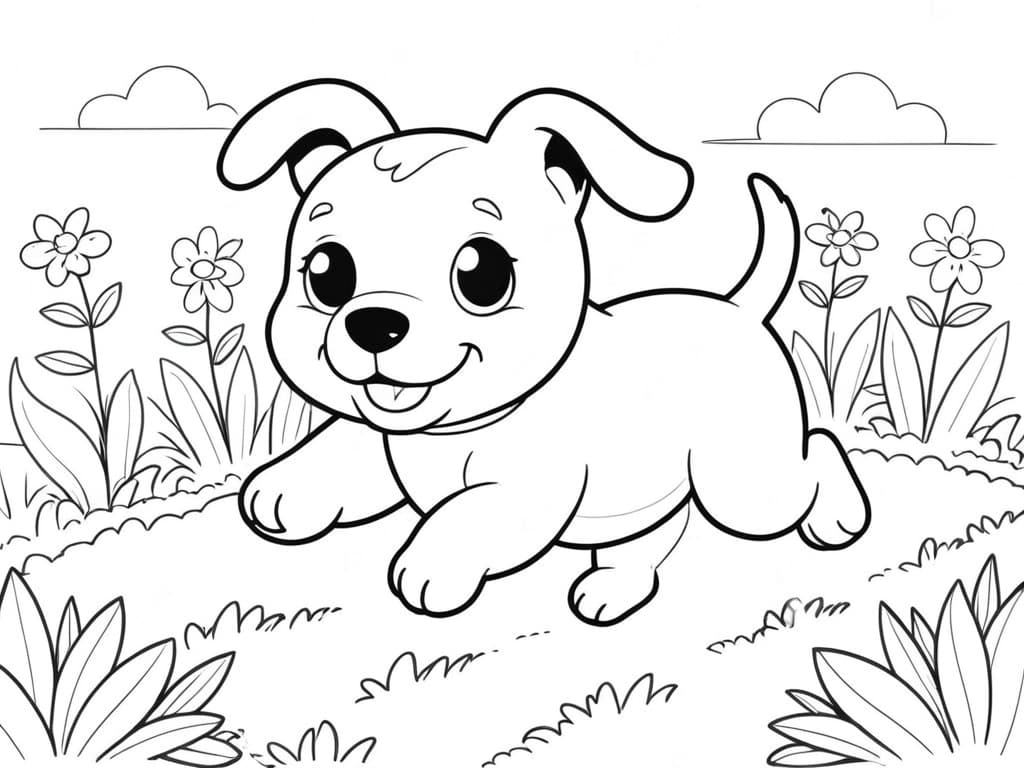 Rennender Hund Ausmalbild