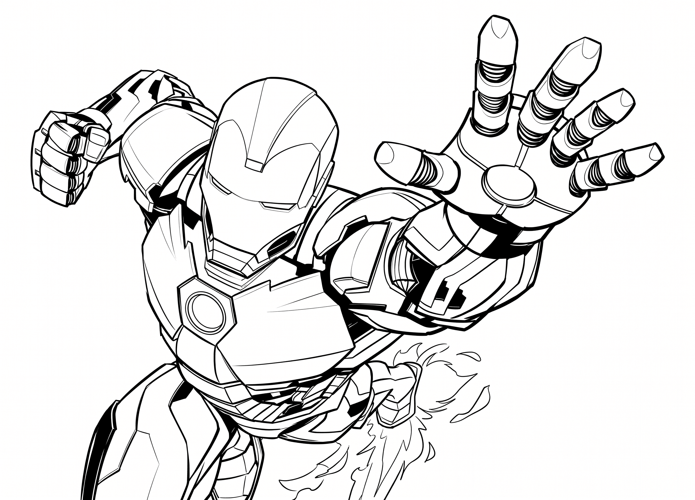 Iron Man im Angriff Ausmalbild