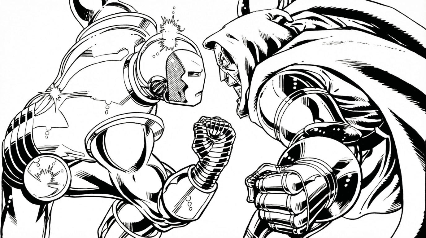 Iron Man und Doctor Doom Ausmalbild