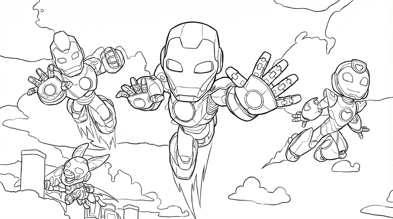 Iron Man und Freunde Ausmalbild