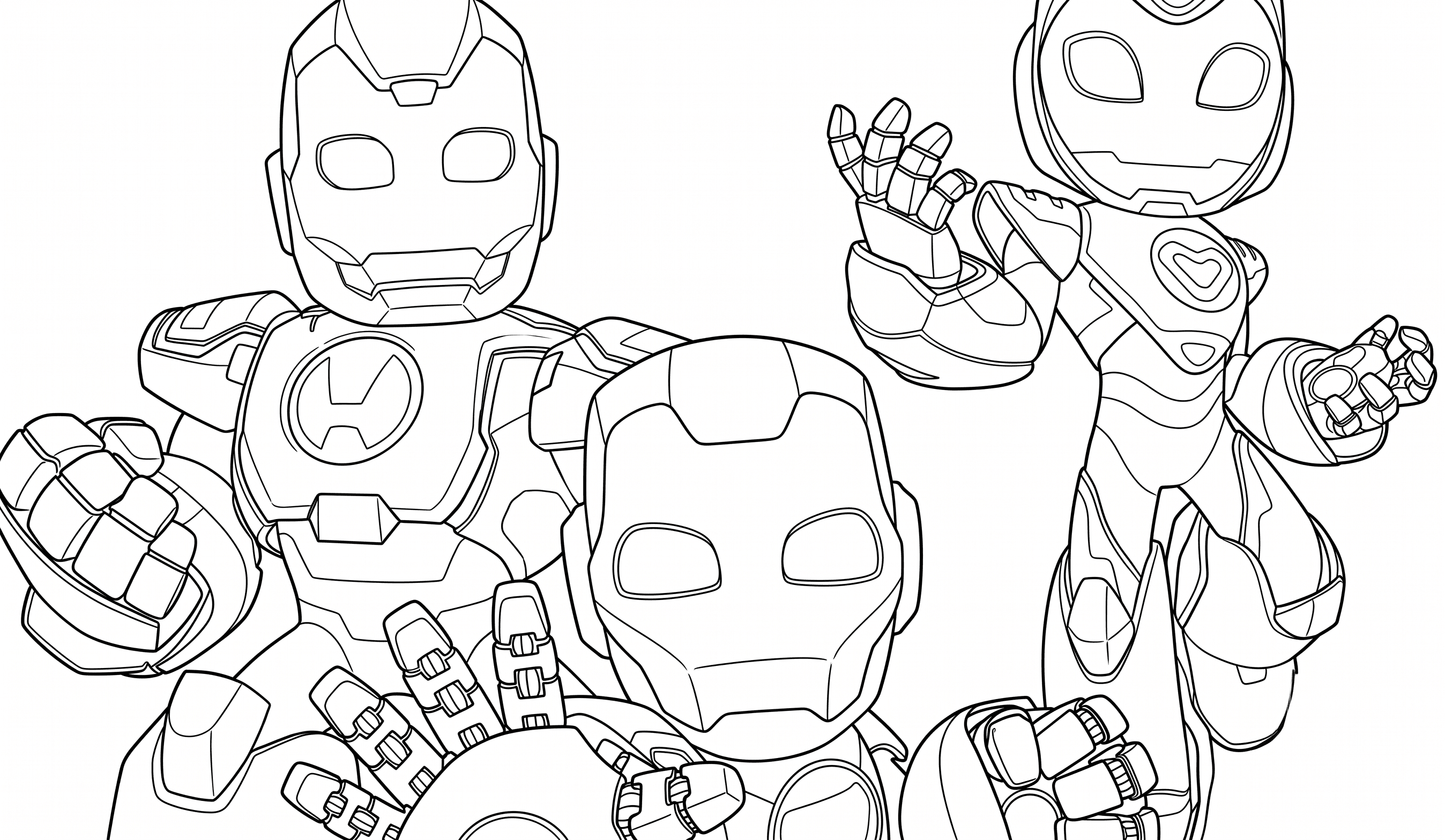 Iron Man und Incredible Freunde Ausmalbild