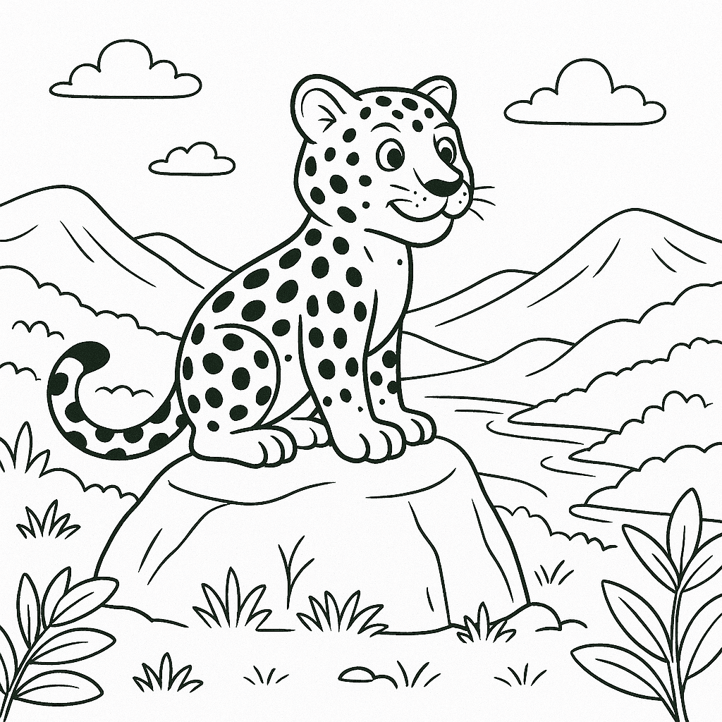 Jaguar beobachtet Ausmalbild