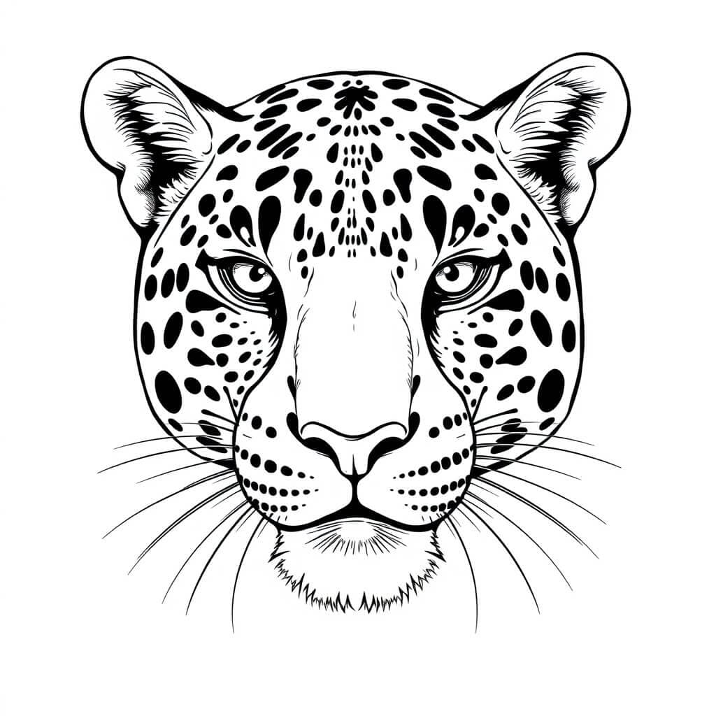 Jaguar Gesicht Ausmalbild