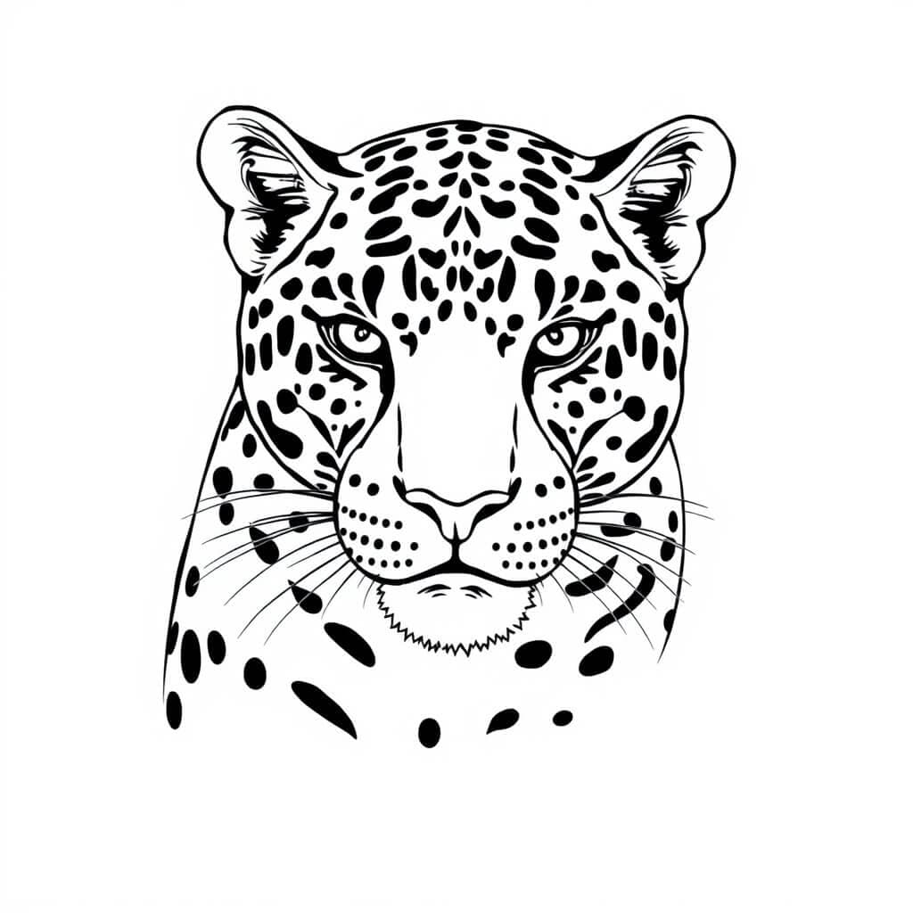 Jaguar Kopf Ausmalbild