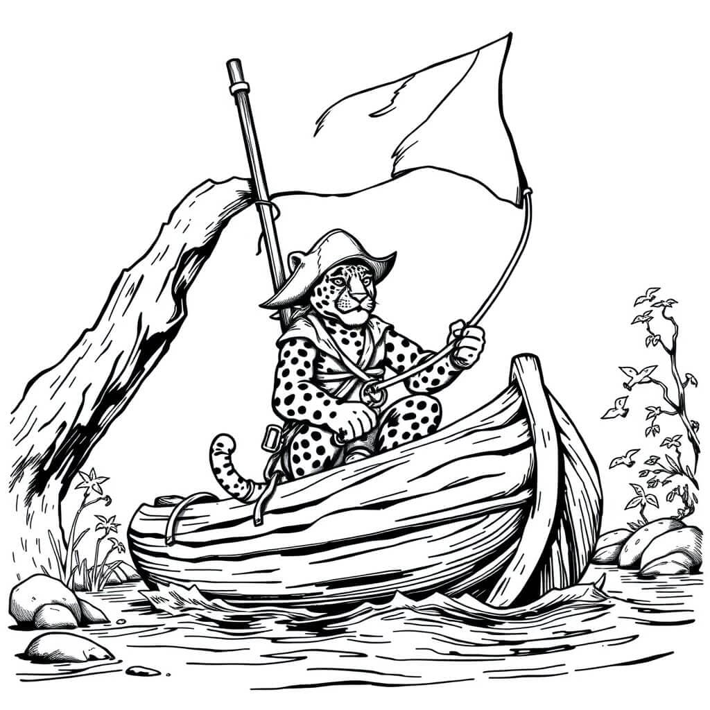 Piraten-Jaguar Ausmalbild