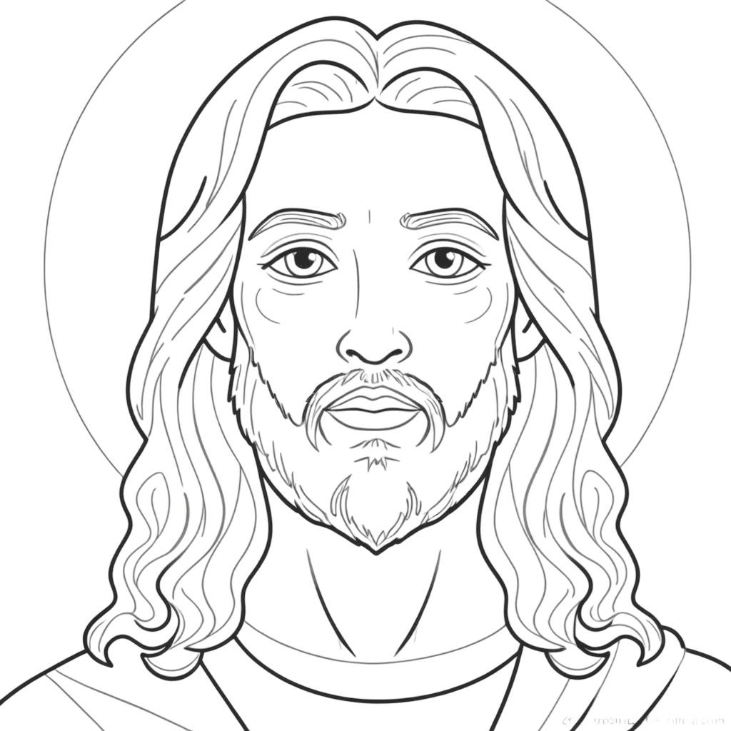 Jesus mit Heiligenschein Ausmalbild