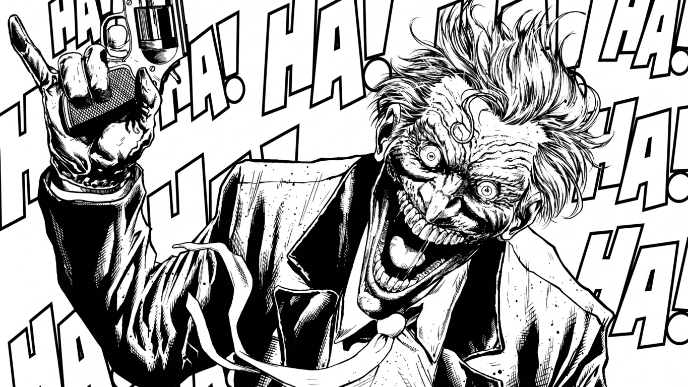 Joker mit Waffe Ausmalbild