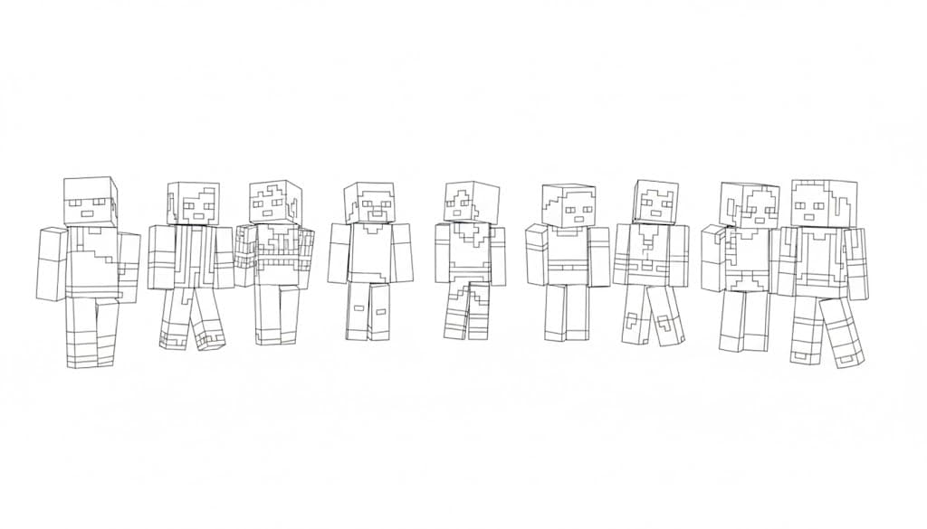 Minecraft Charaktere Ausmalbild