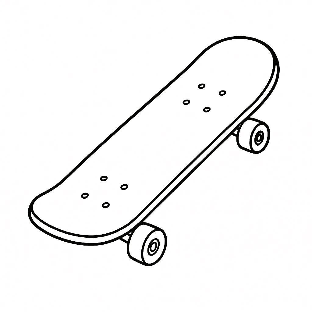 Skateboard Ausmalbild