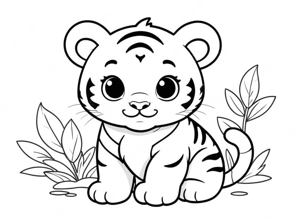 Tigerbaby Ausmalbild
