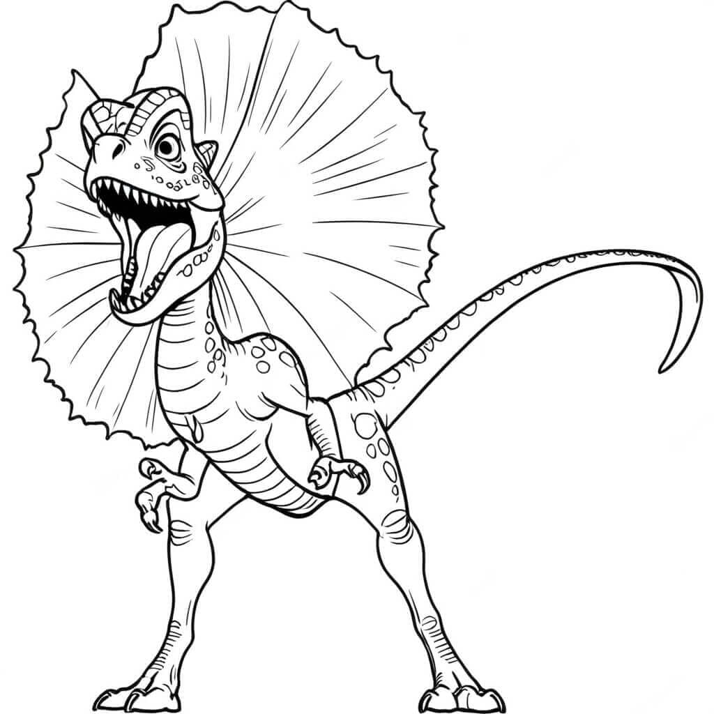 Jurassic Park Dilophosaurus Ausmalbild