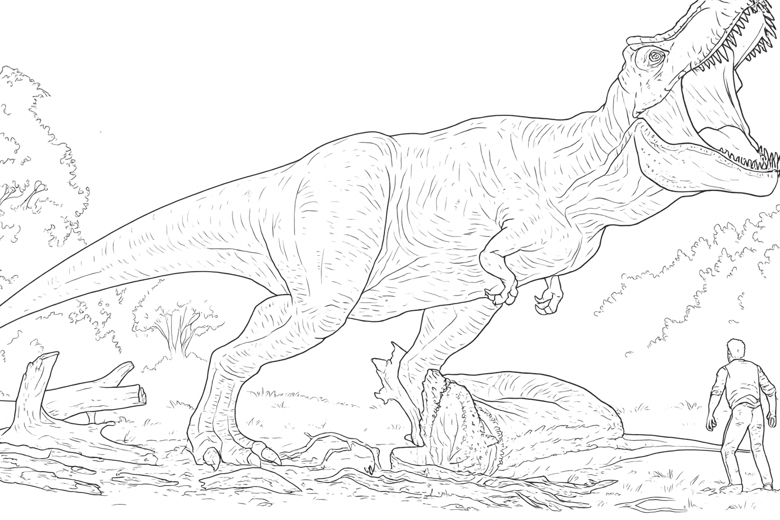 Jurassic Park Szene Ausmalbild