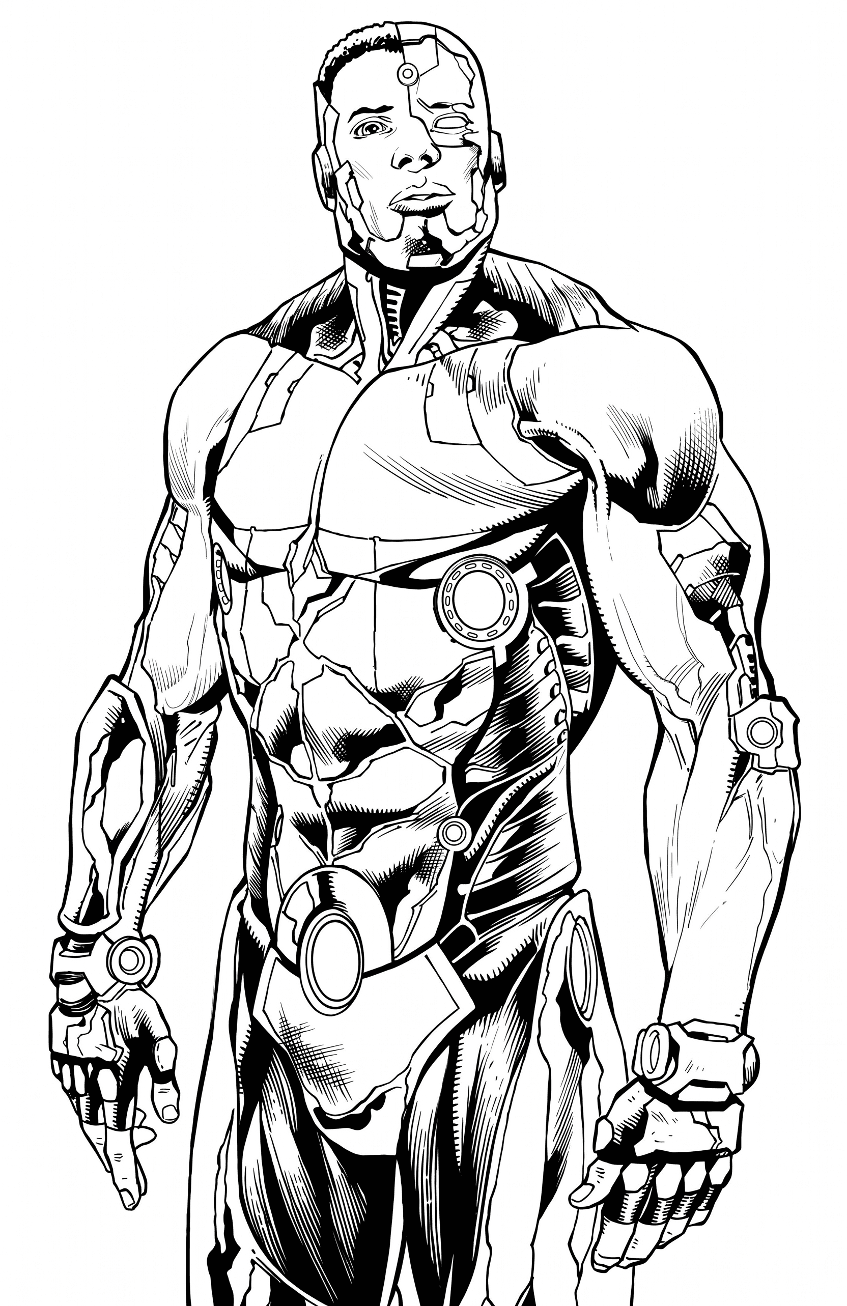 Cyborg Justice League Ausmalbild