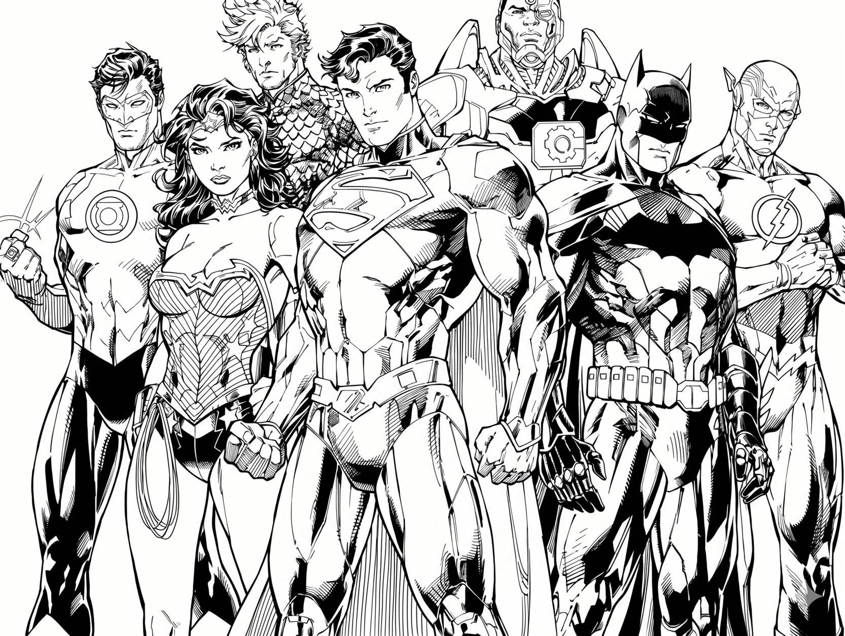 Justice League Charaktere Ausmalbild