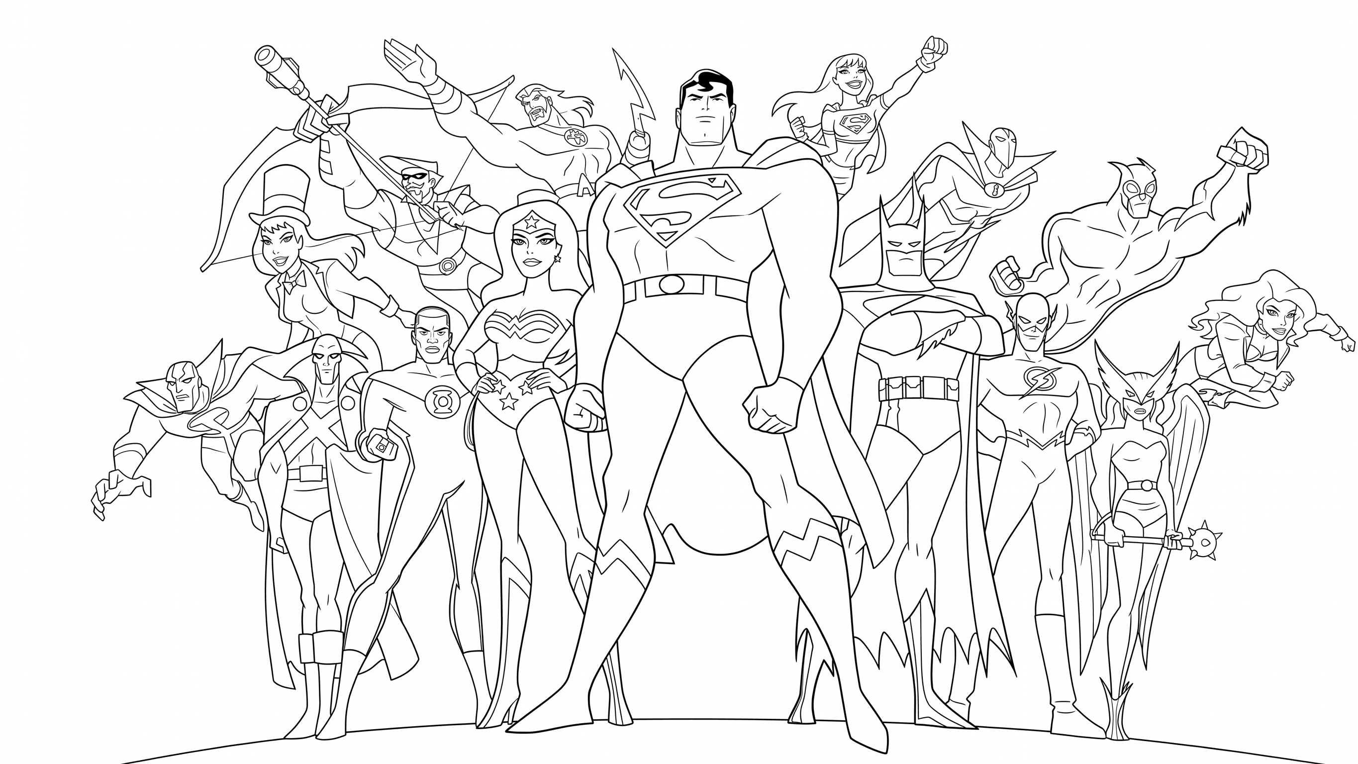Justice League Skizze Ausmalbild