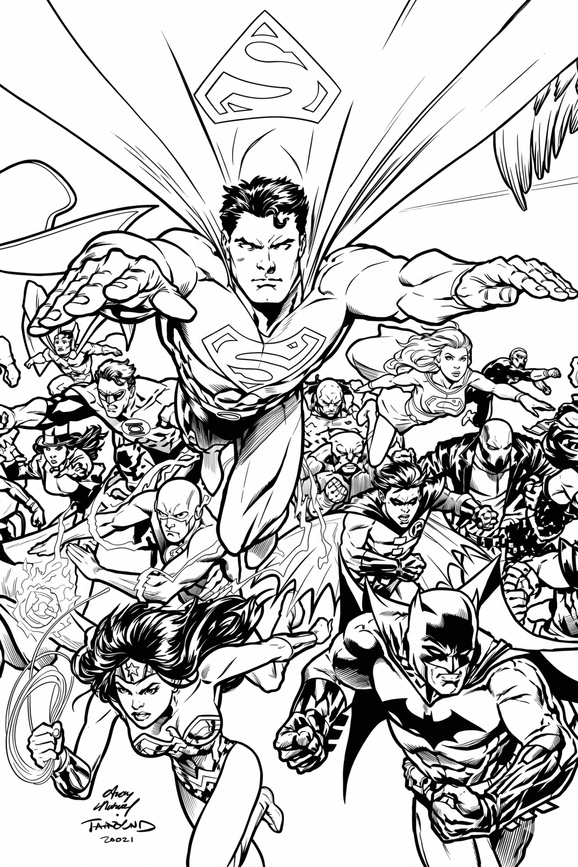 Justice League Zeichnung Ausmalbild