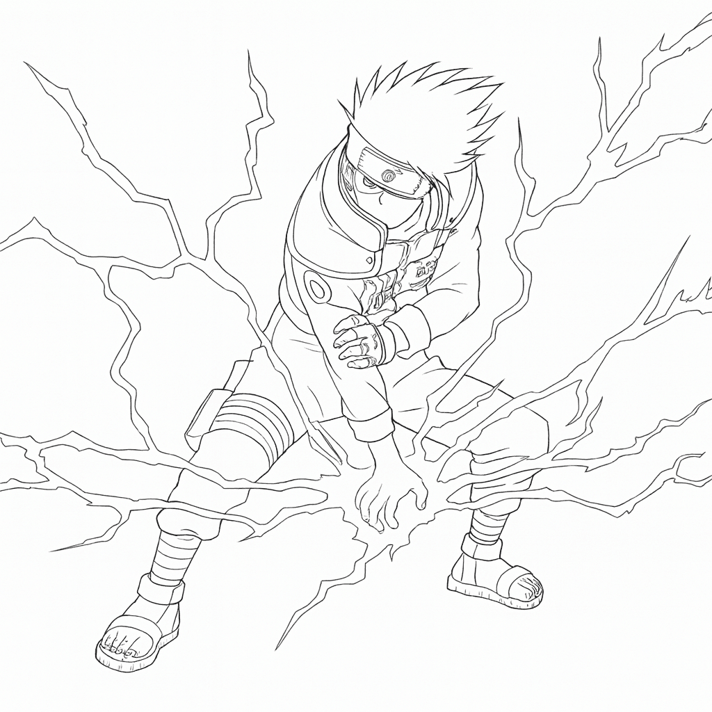 Kakashi im Kampf Ausmalbild