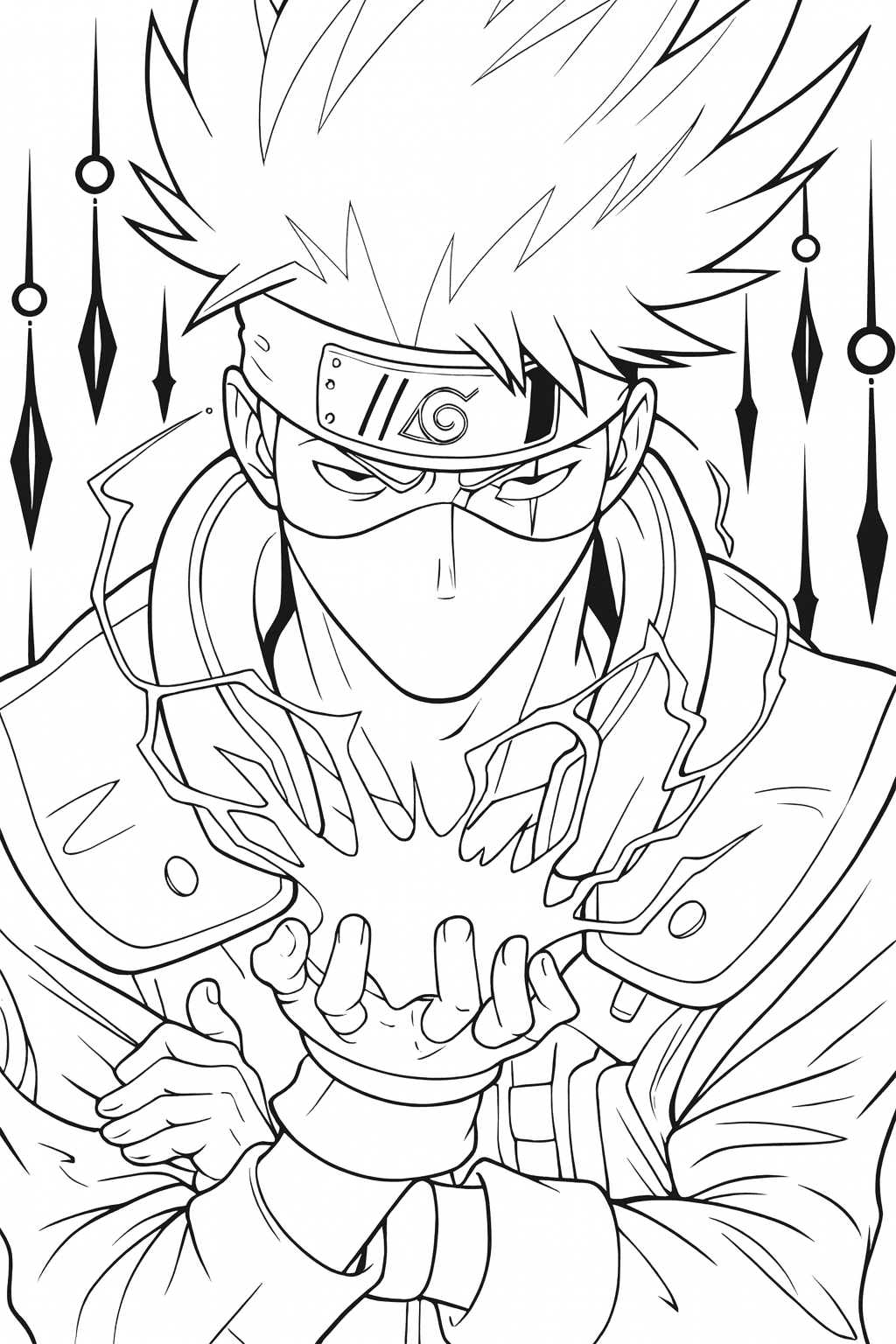 Kakashi mit Jutsu-Kraft Ausmalbild