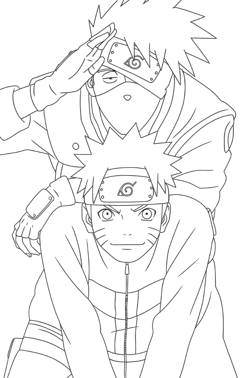 Kakashi und Naruto Ausmalbild